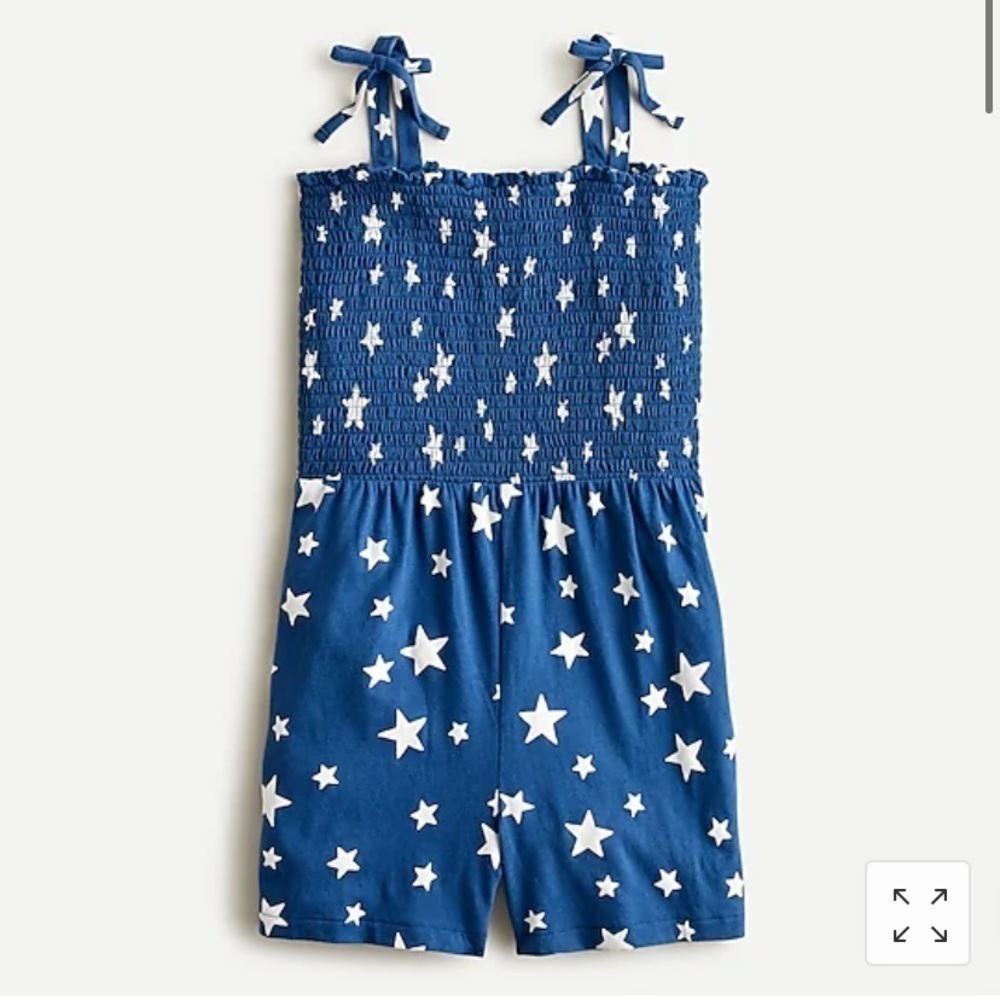 J Crew Girls' smocked-bodice romper AX574